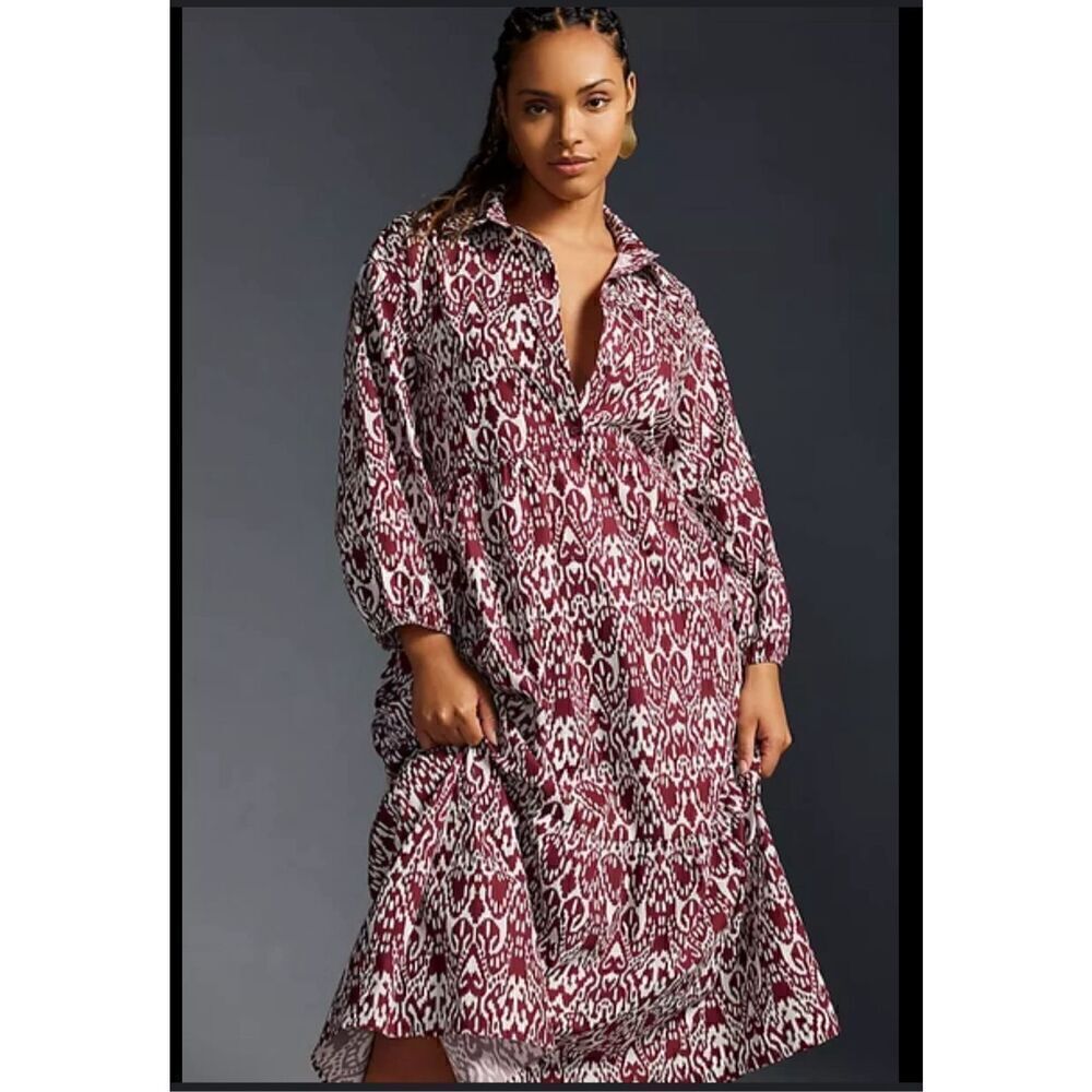 Anthropologie Maeve Bettina tiered shirt dress XS